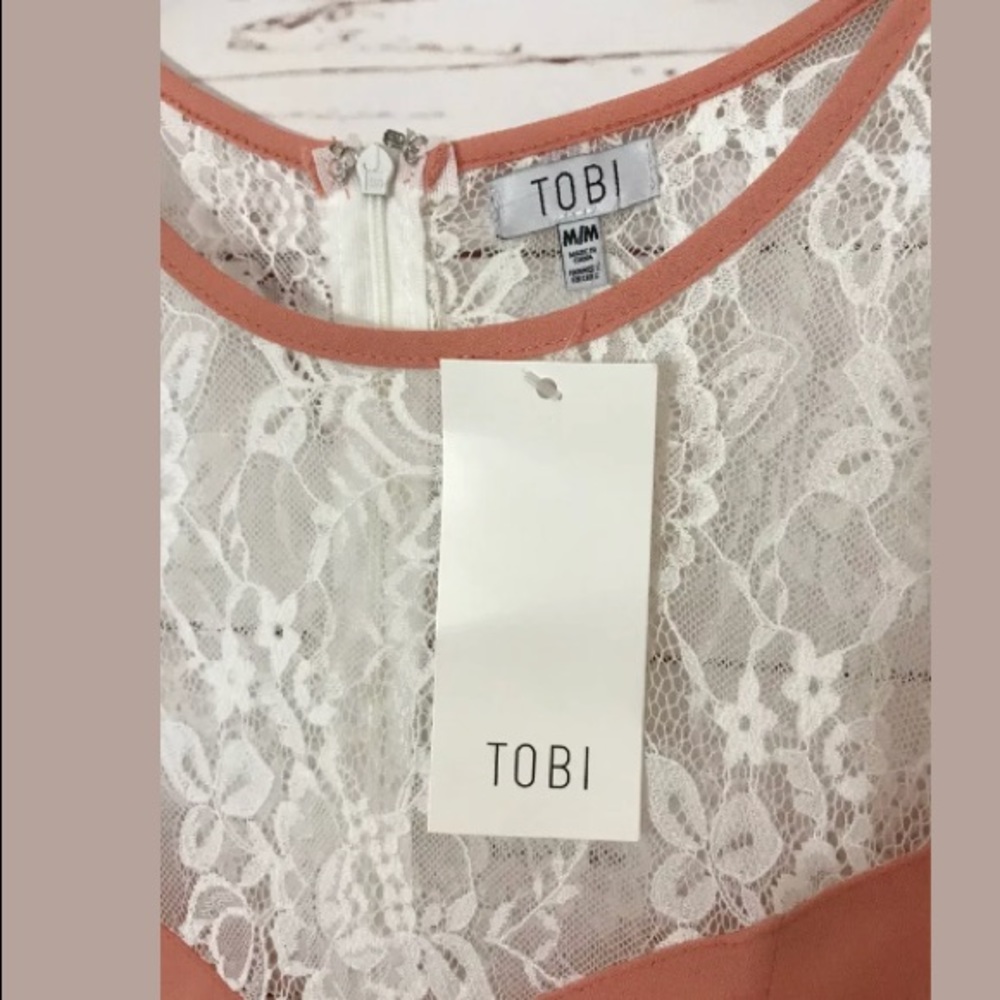 Tobi Mrs. Bond Blush Pink Lace Jumpsuit - Picture 5 of 8